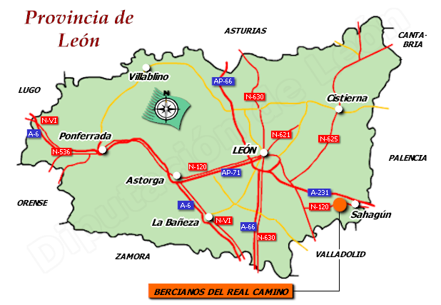 Mapa de la provincia de León